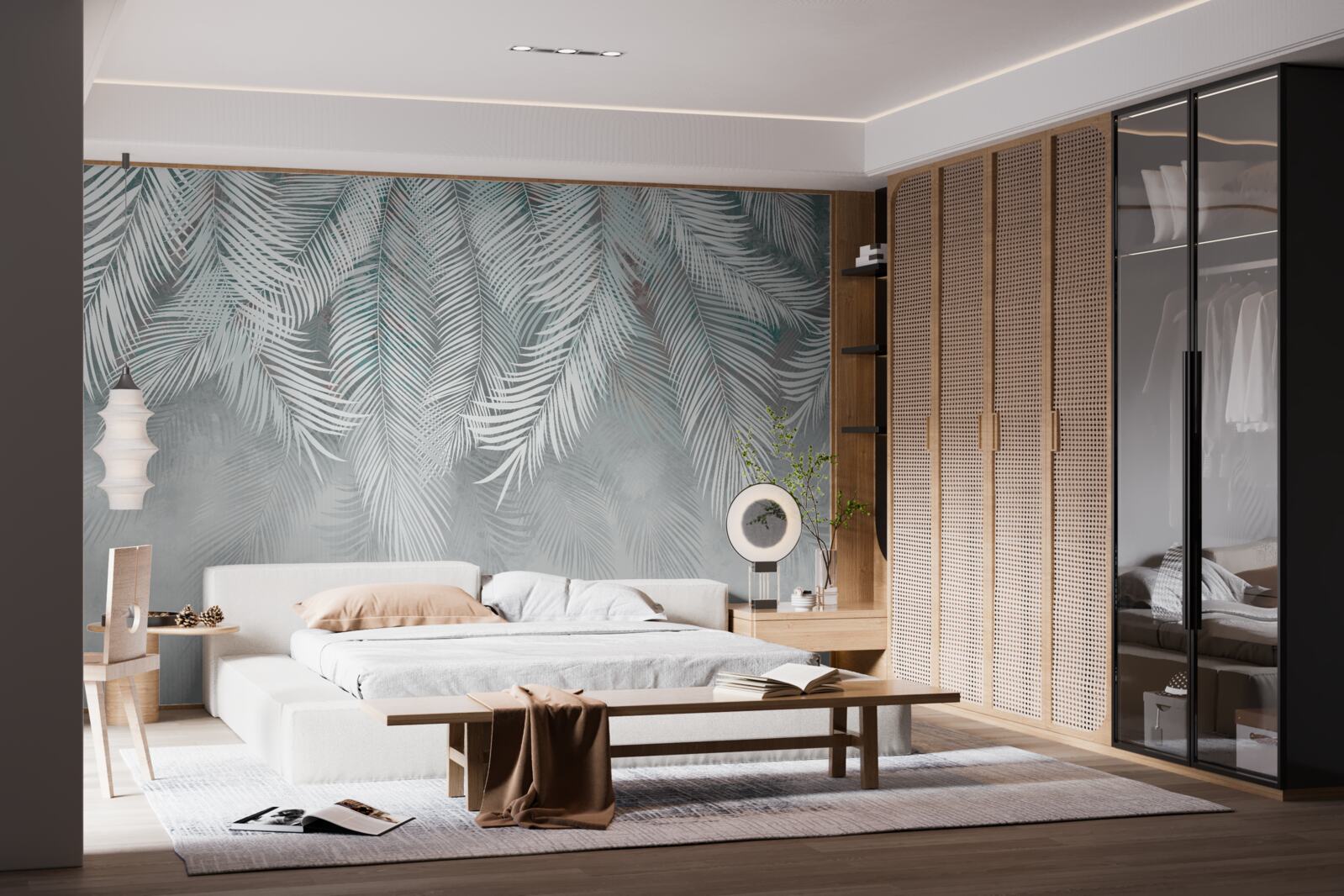 Papier peint feuilles de menthe