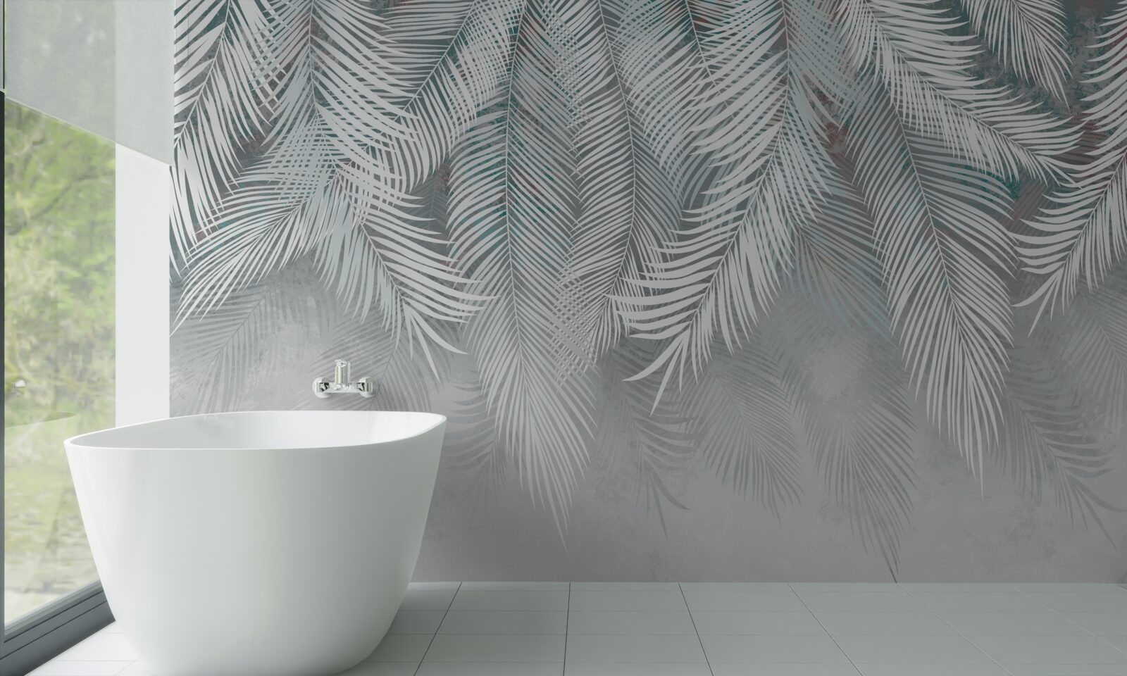 Papier peint feuilles de menthe