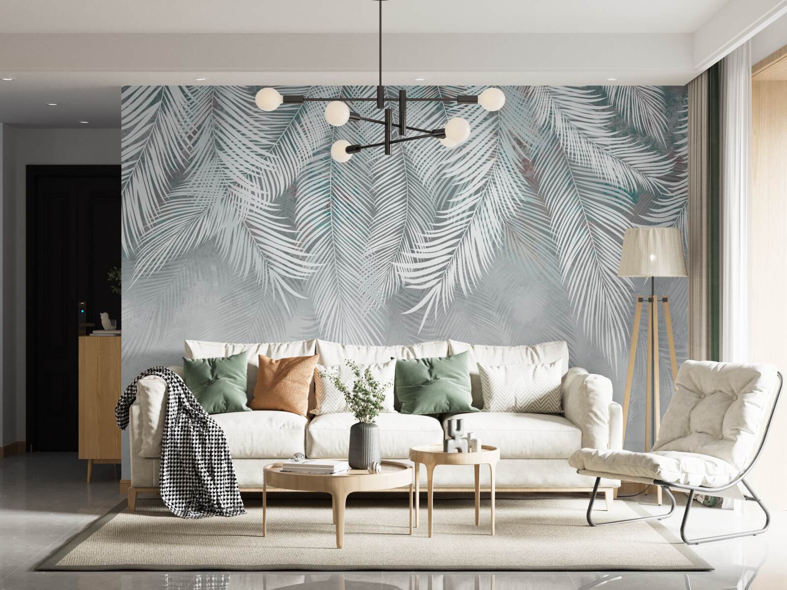 Papier peint feuilles de menthe