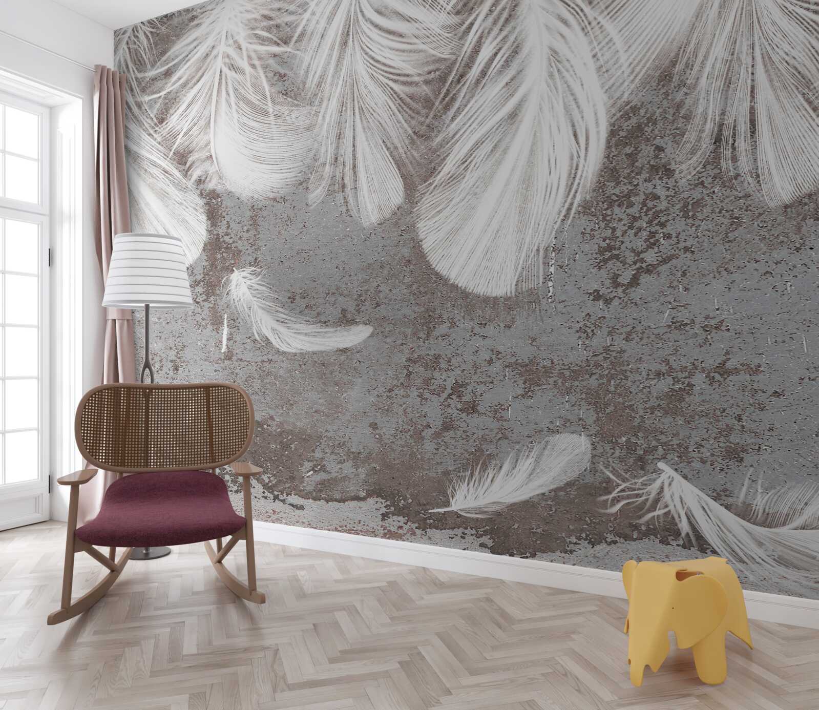 Papier peint plumes d'un blanc éclatant