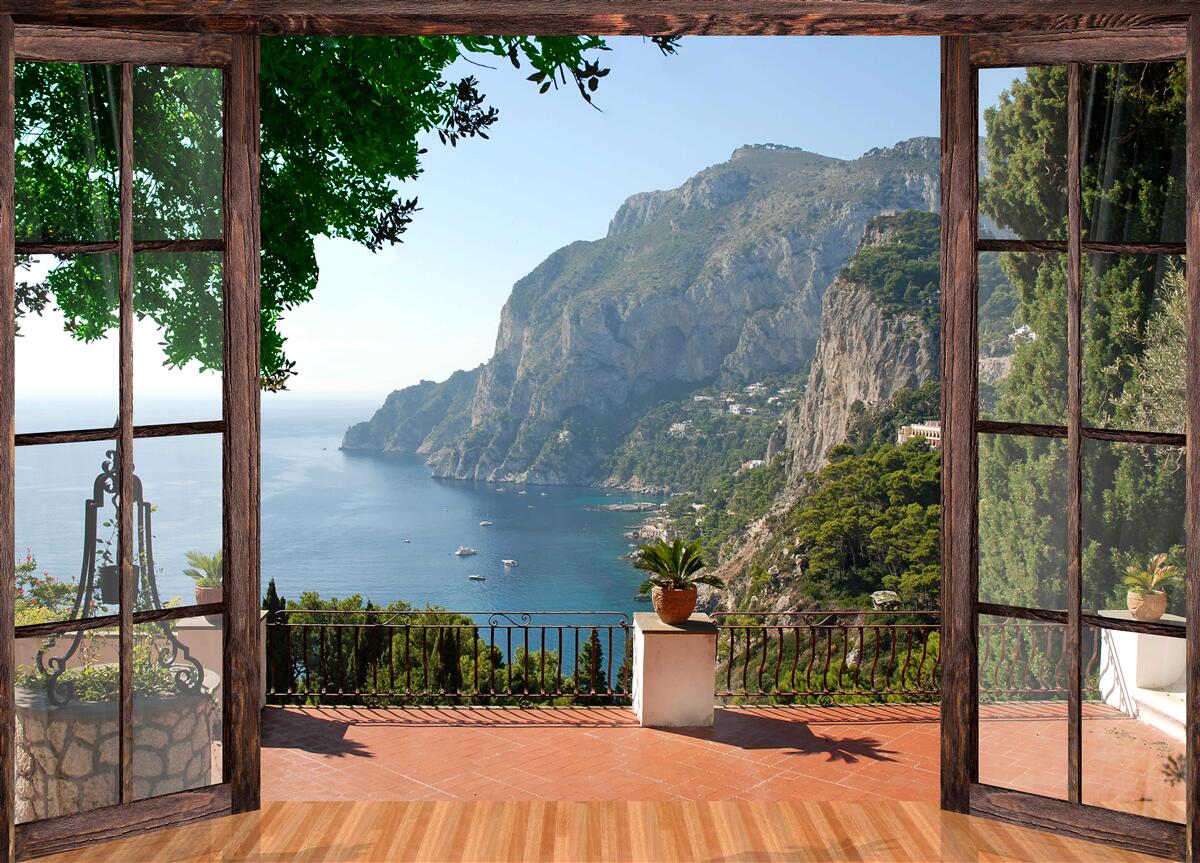 Papier peint vue sur la mer et le rocher