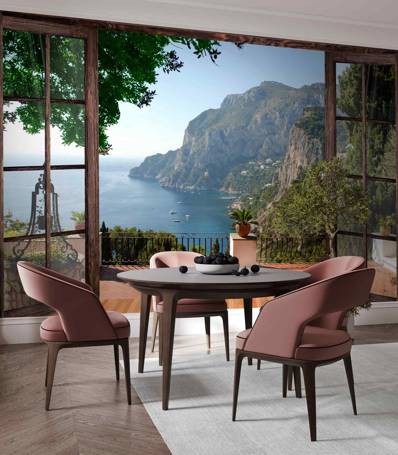 Papier peint vue sur la mer et le rocher