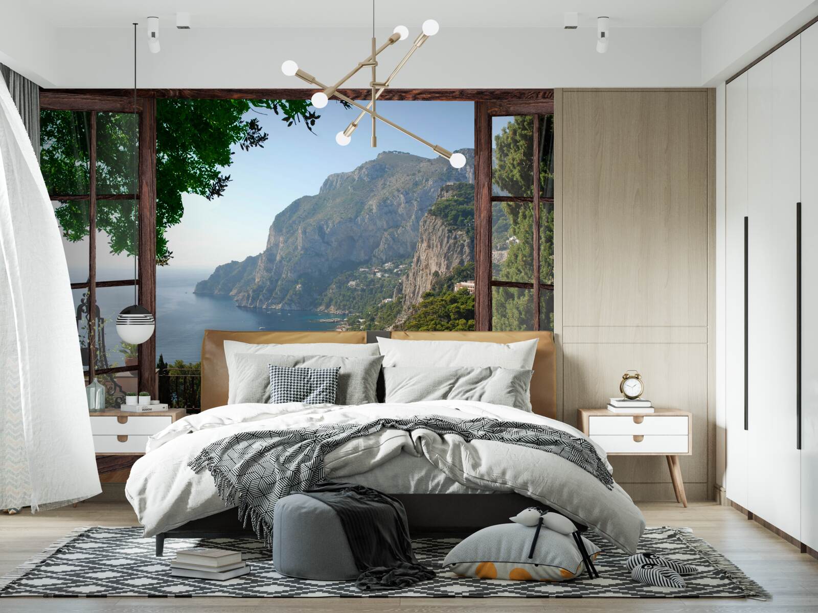 Papier peint vue sur la mer et le rocher