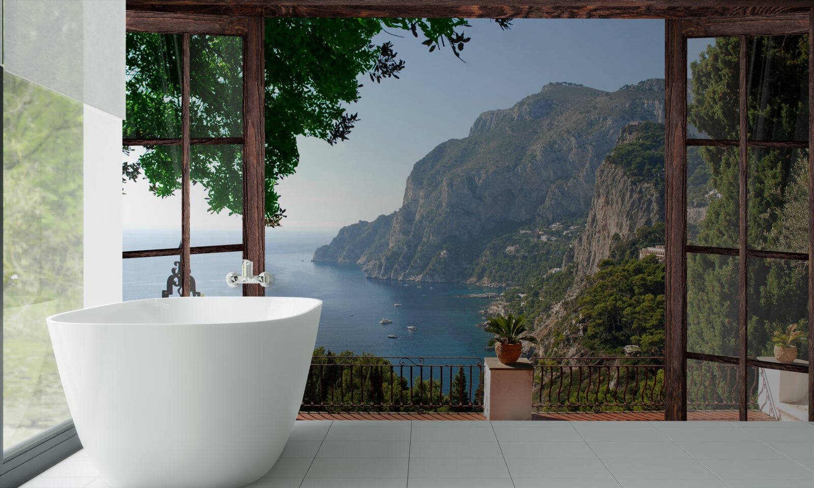 Papier peint vue sur la mer et le rocher