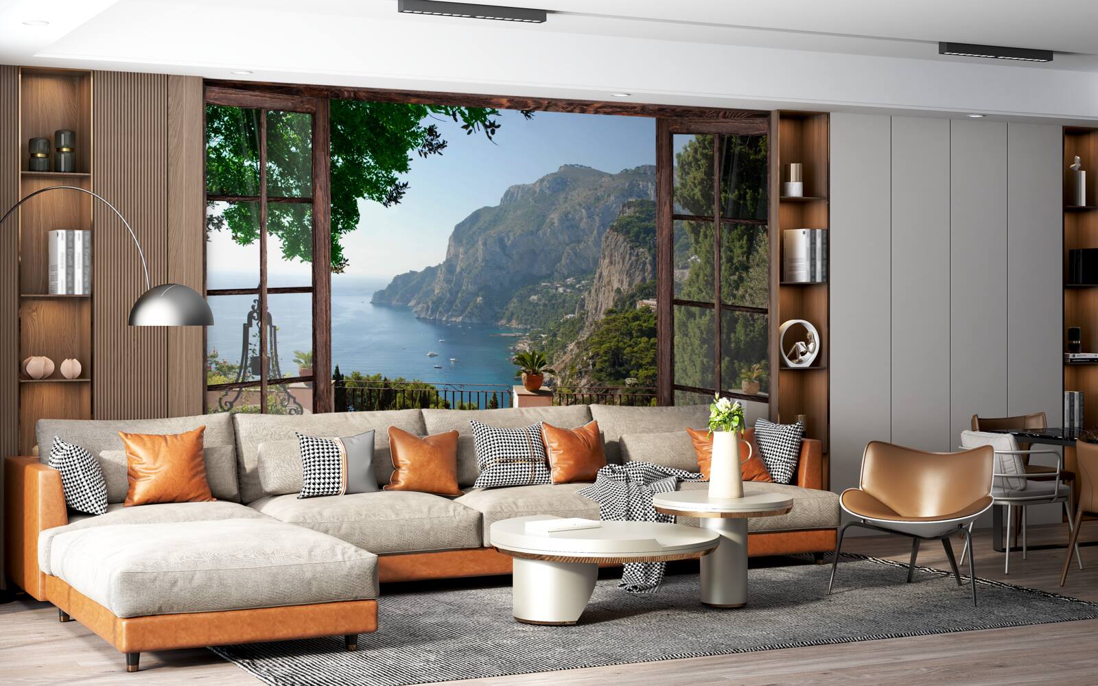 Papier peint vue sur la mer et le rocher