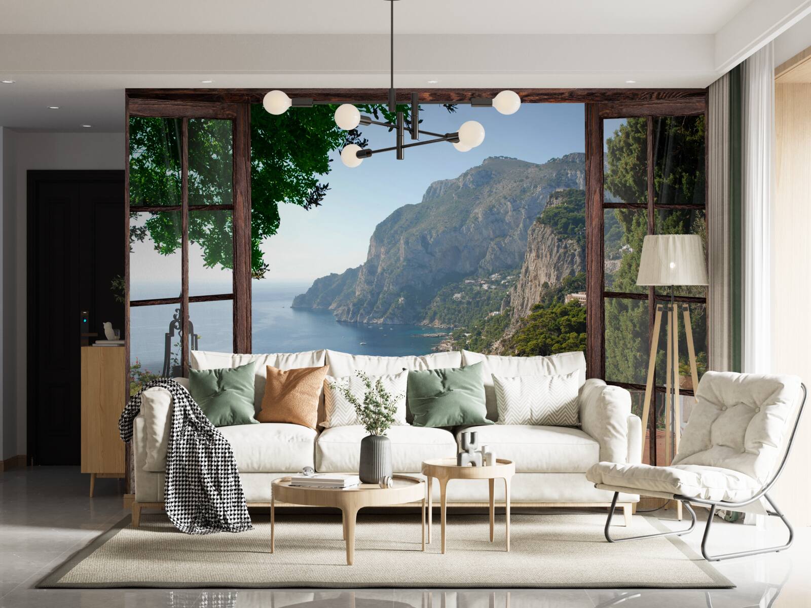 Papier peint vue sur la mer et le rocher