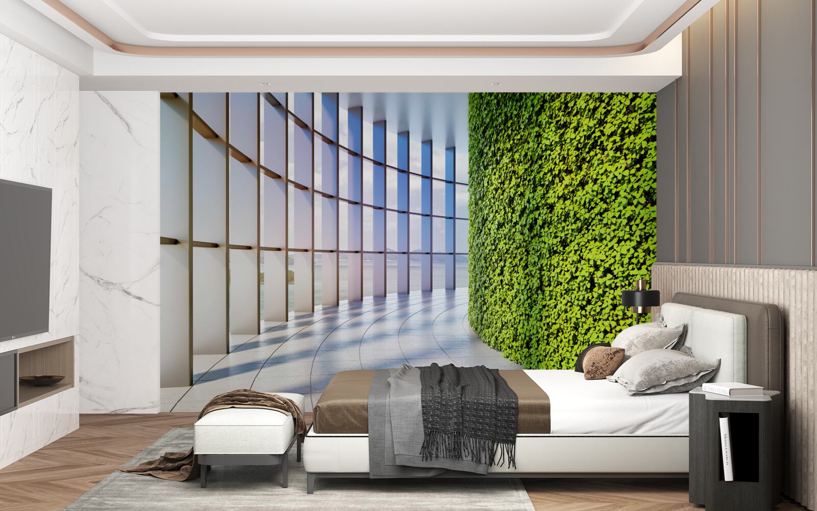 Papier peint Le mur est vert