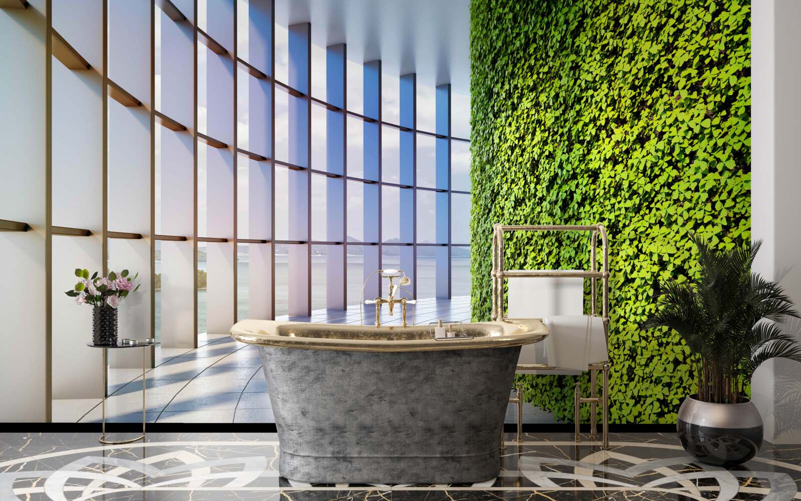 Papier peint Le mur est vert