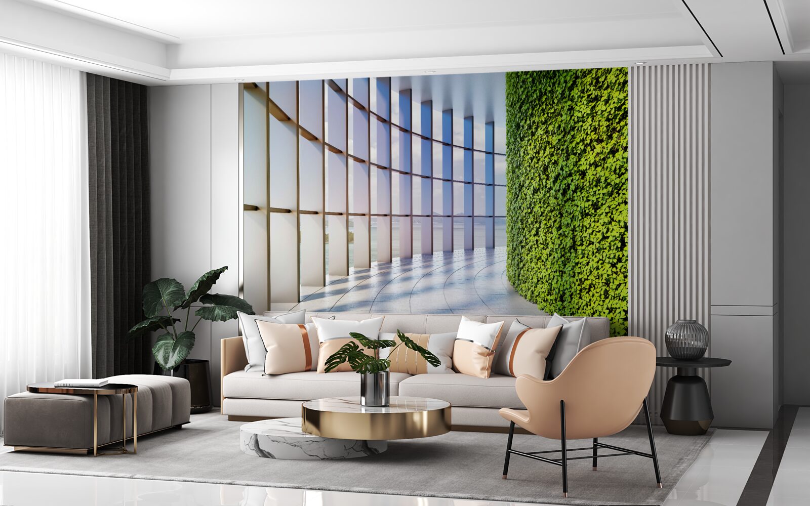 Papier peint Le mur est vert