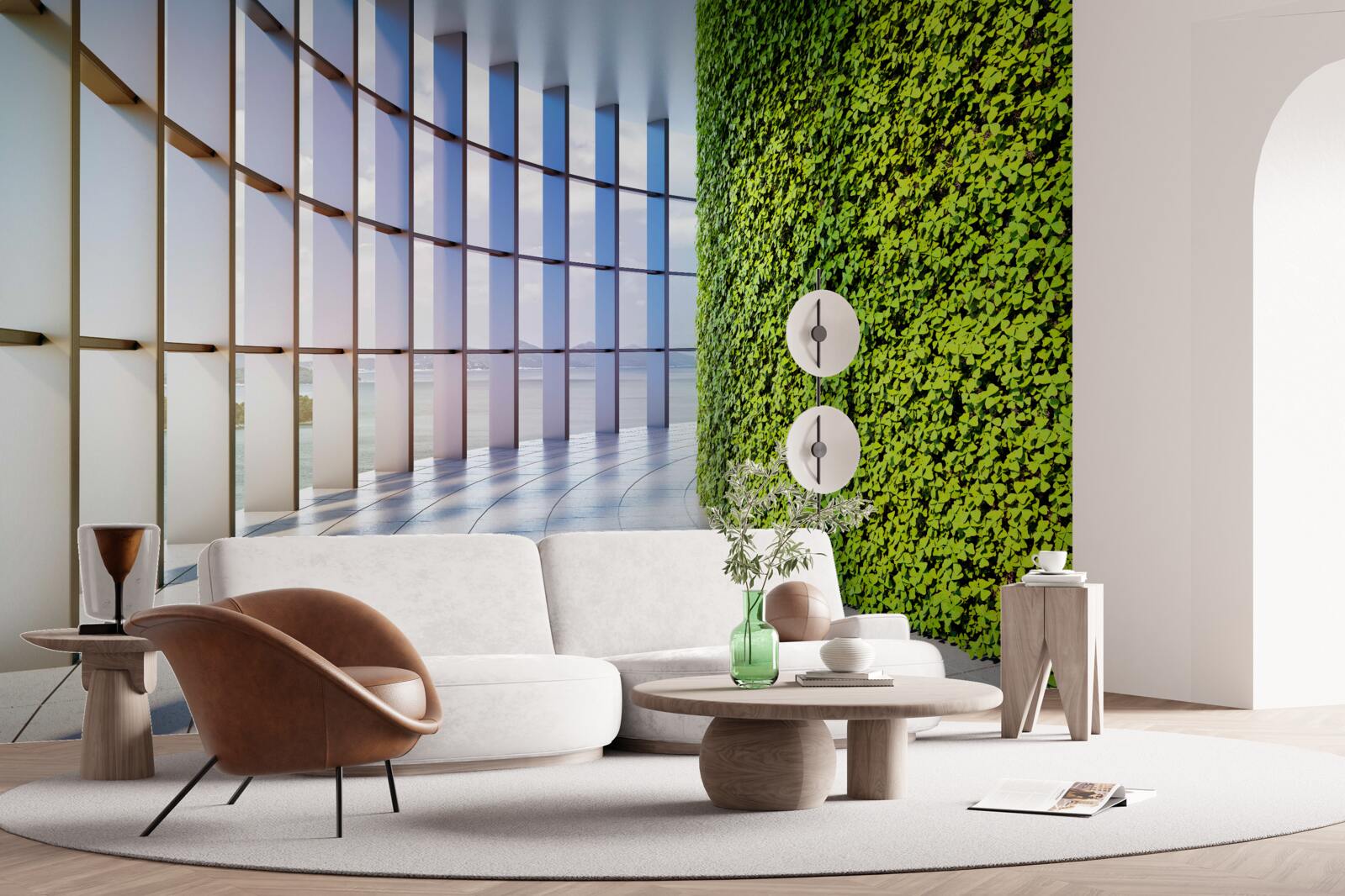 Papier peint Le mur est vert