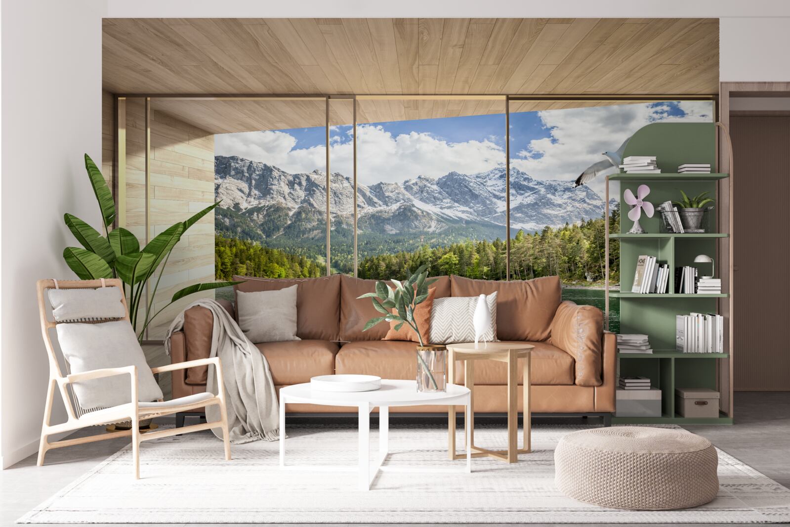 Papier peint panorama de pics montagneux