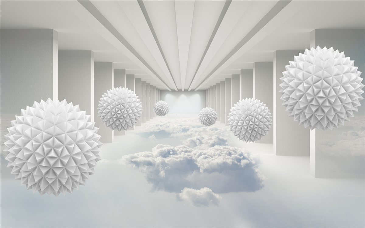 Papier peint des boules au-dessus des nuages