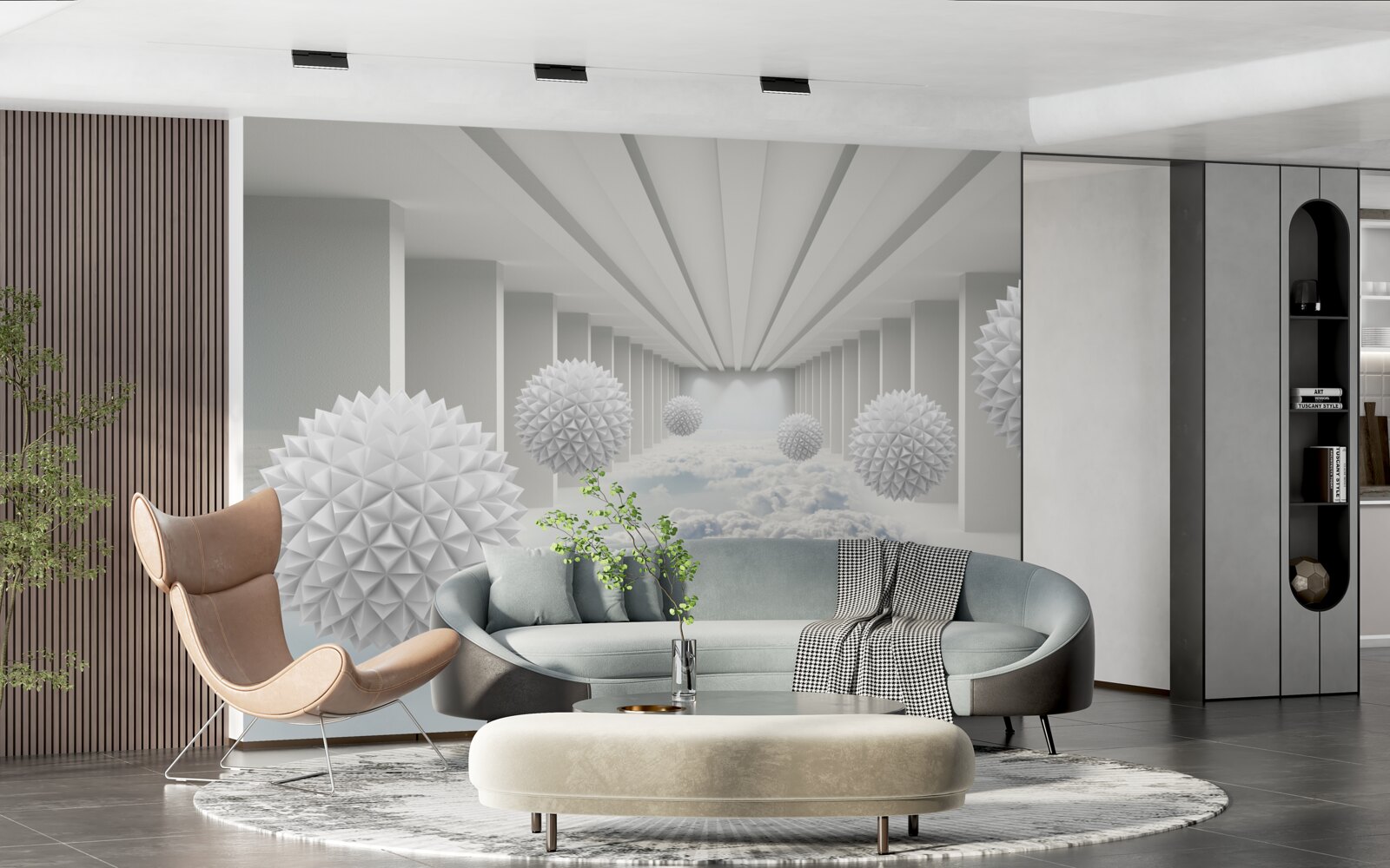 Papier peint des boules au-dessus des nuages