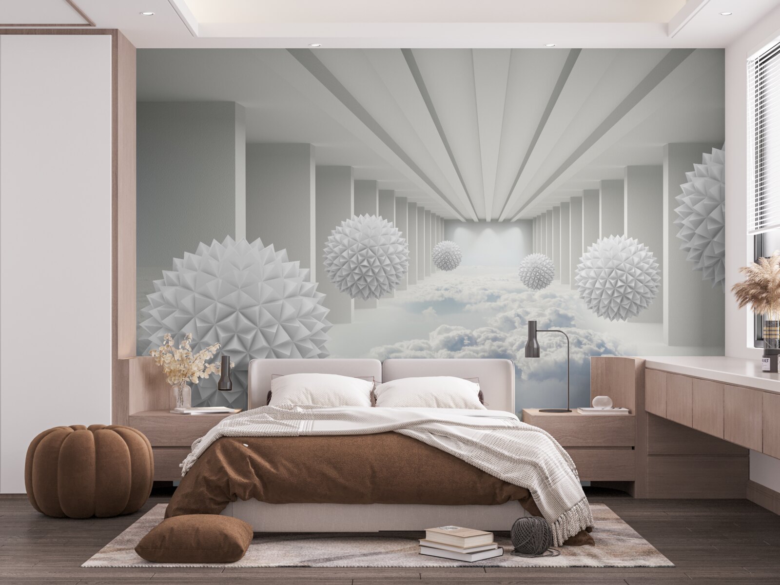 Papier peint des boules au-dessus des nuages