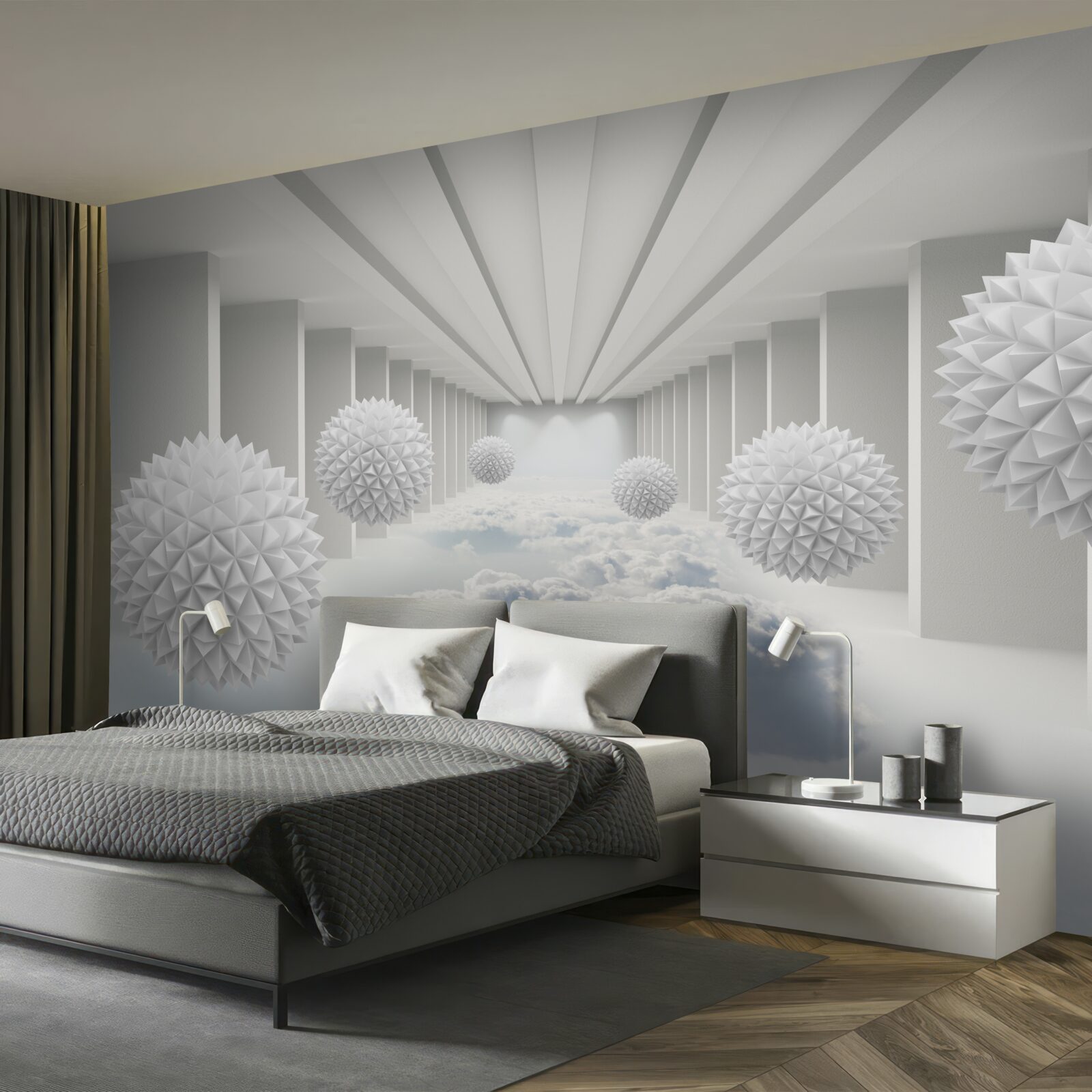 Papier peint des boules au-dessus des nuages