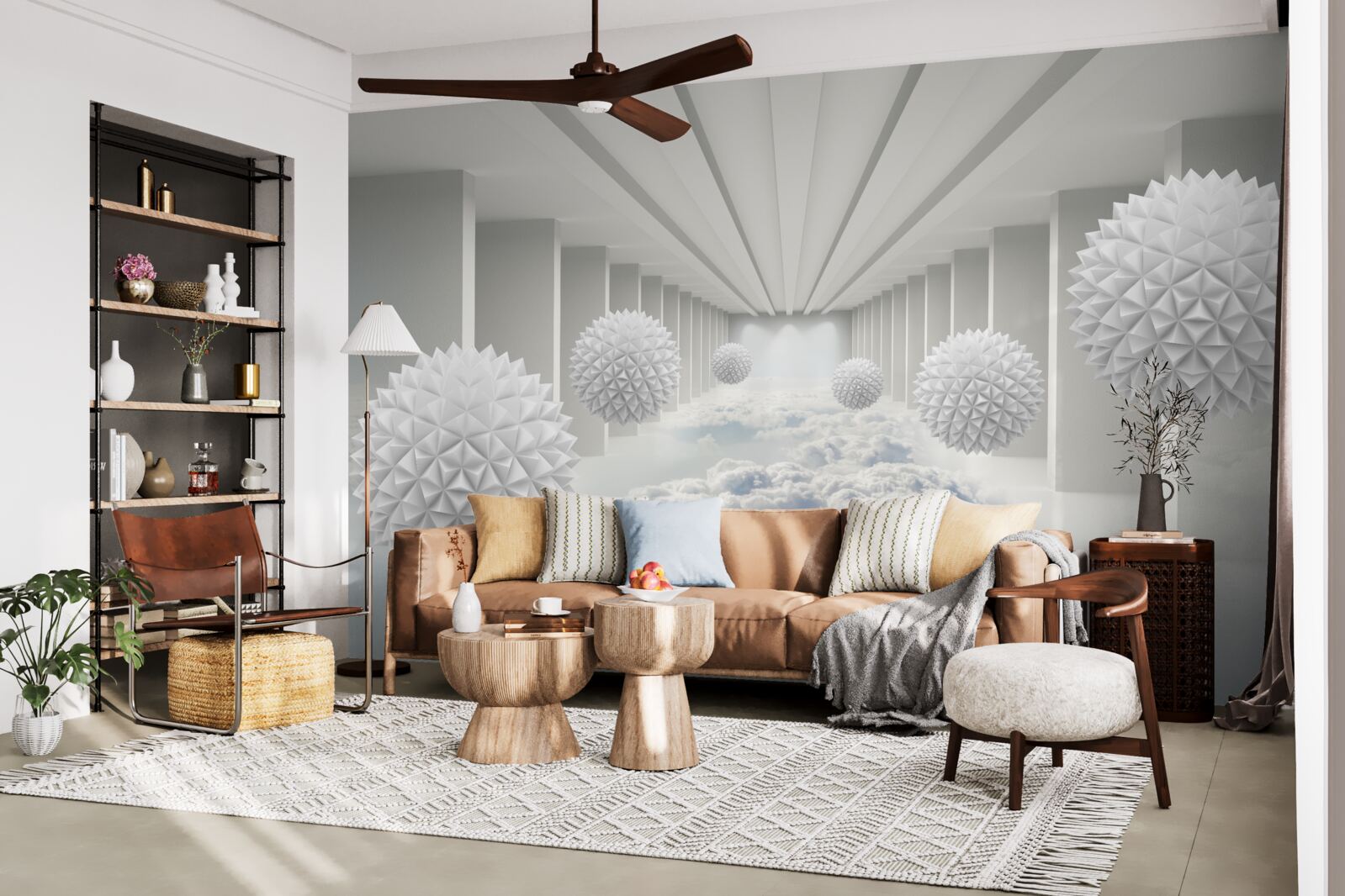 Papier peint des boules au-dessus des nuages