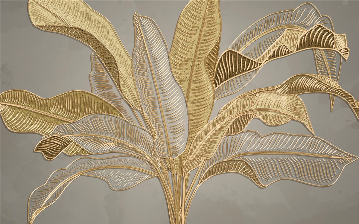 Papier peint palmier doré
