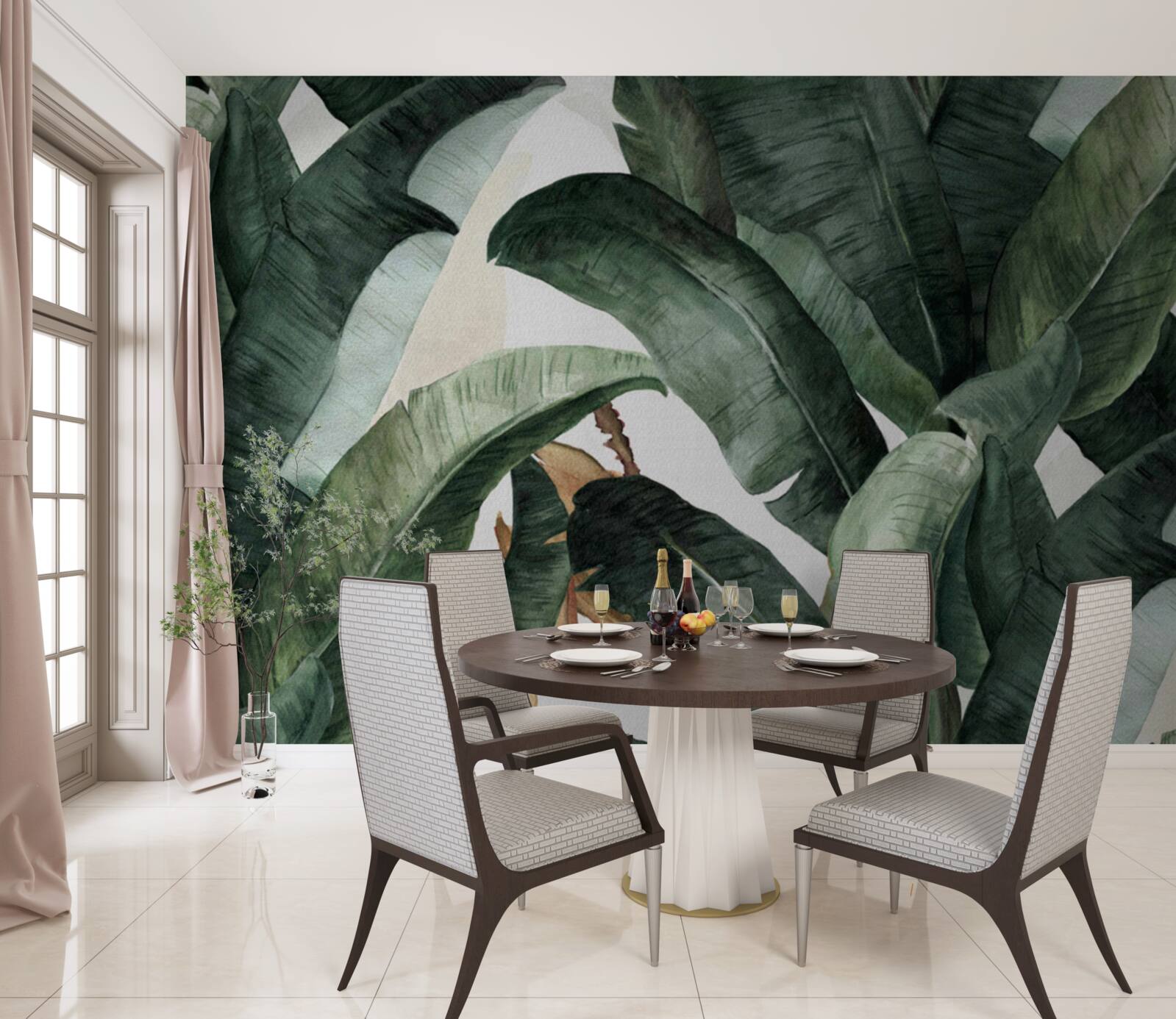 Papier peint vert tropical