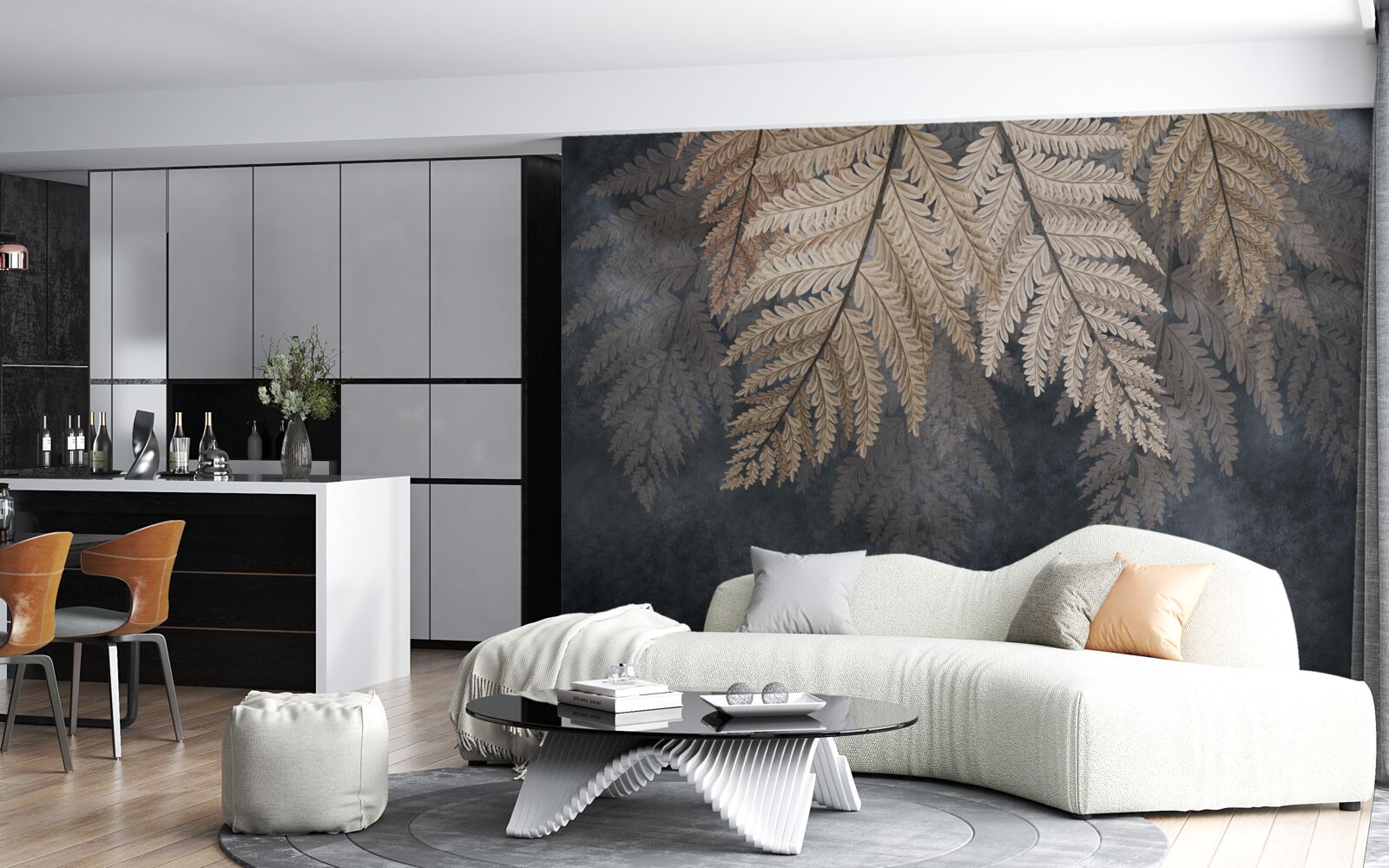 Papier peint feuilles de fougère