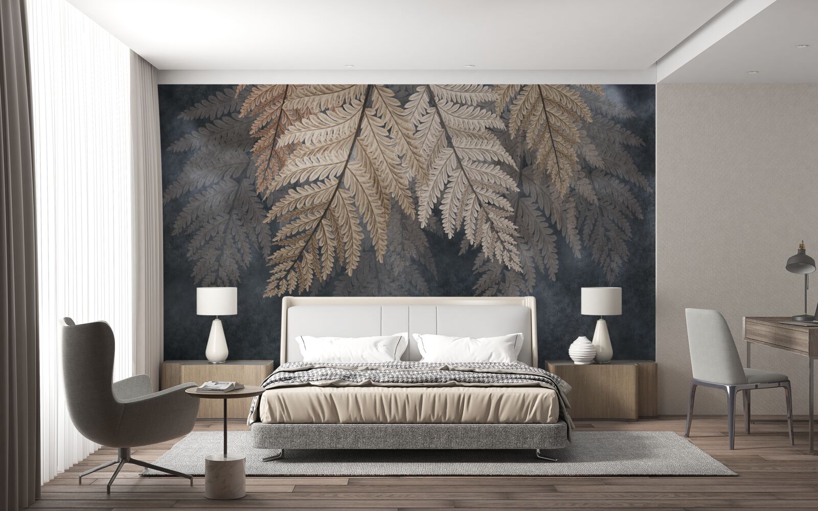 Papier peint feuilles de fougère