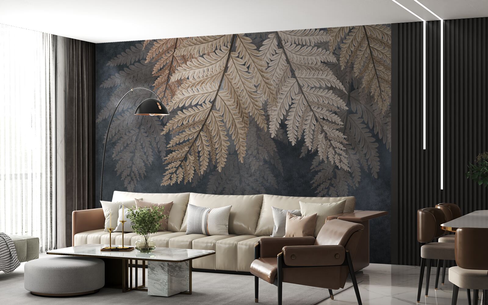 Papier peint feuilles de fougère