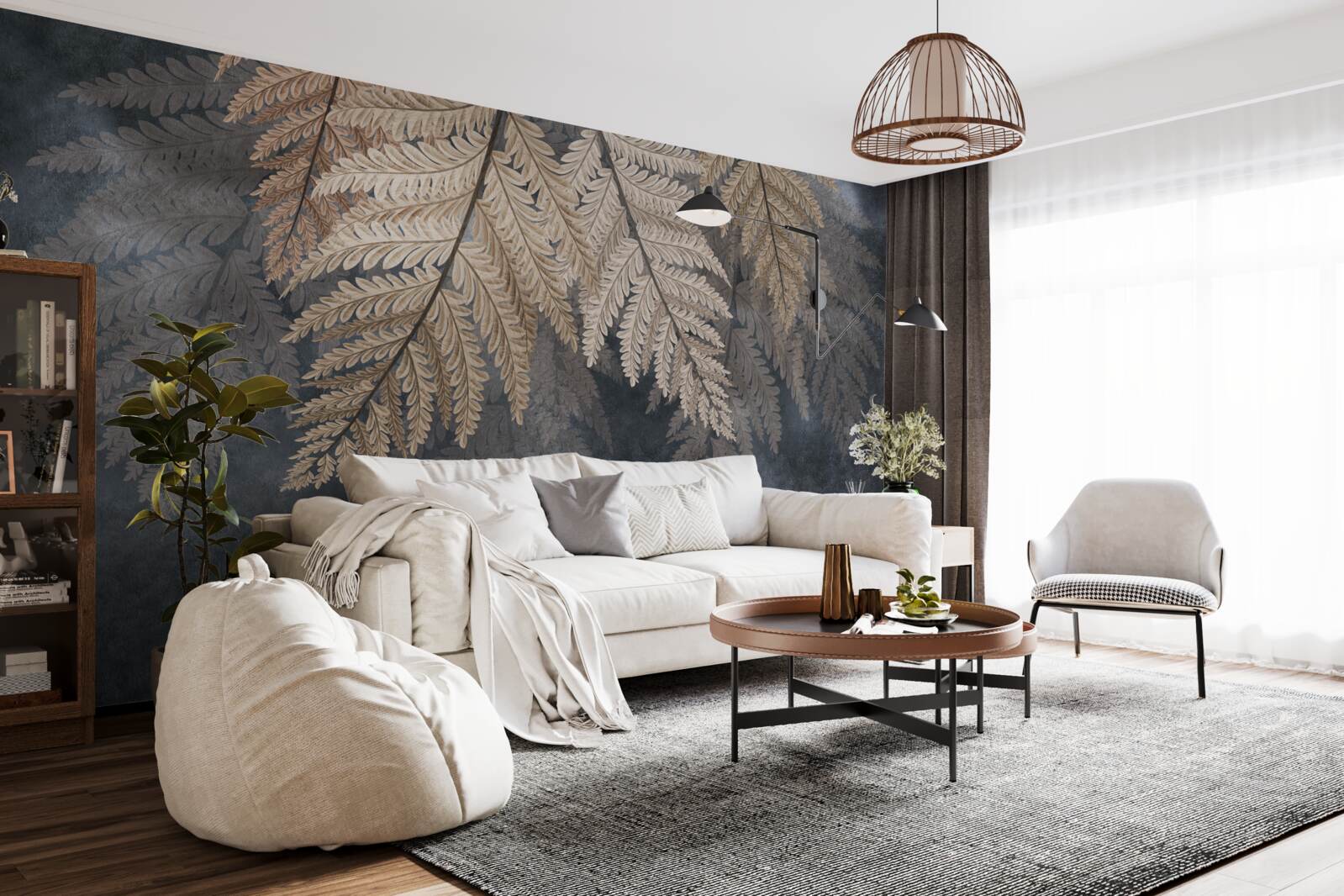 Papier peint feuilles de fougère