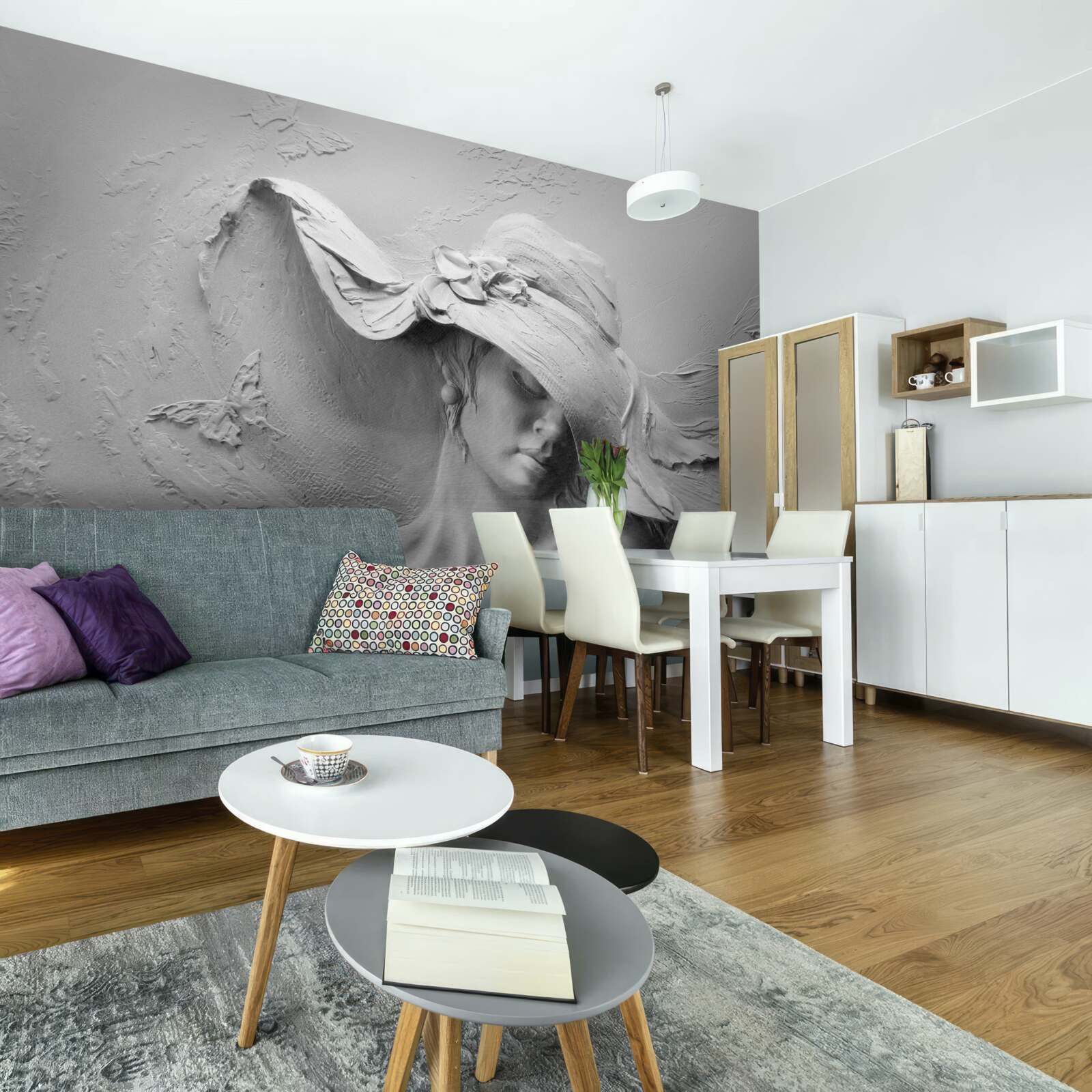 Papier peint dame avec coiffe