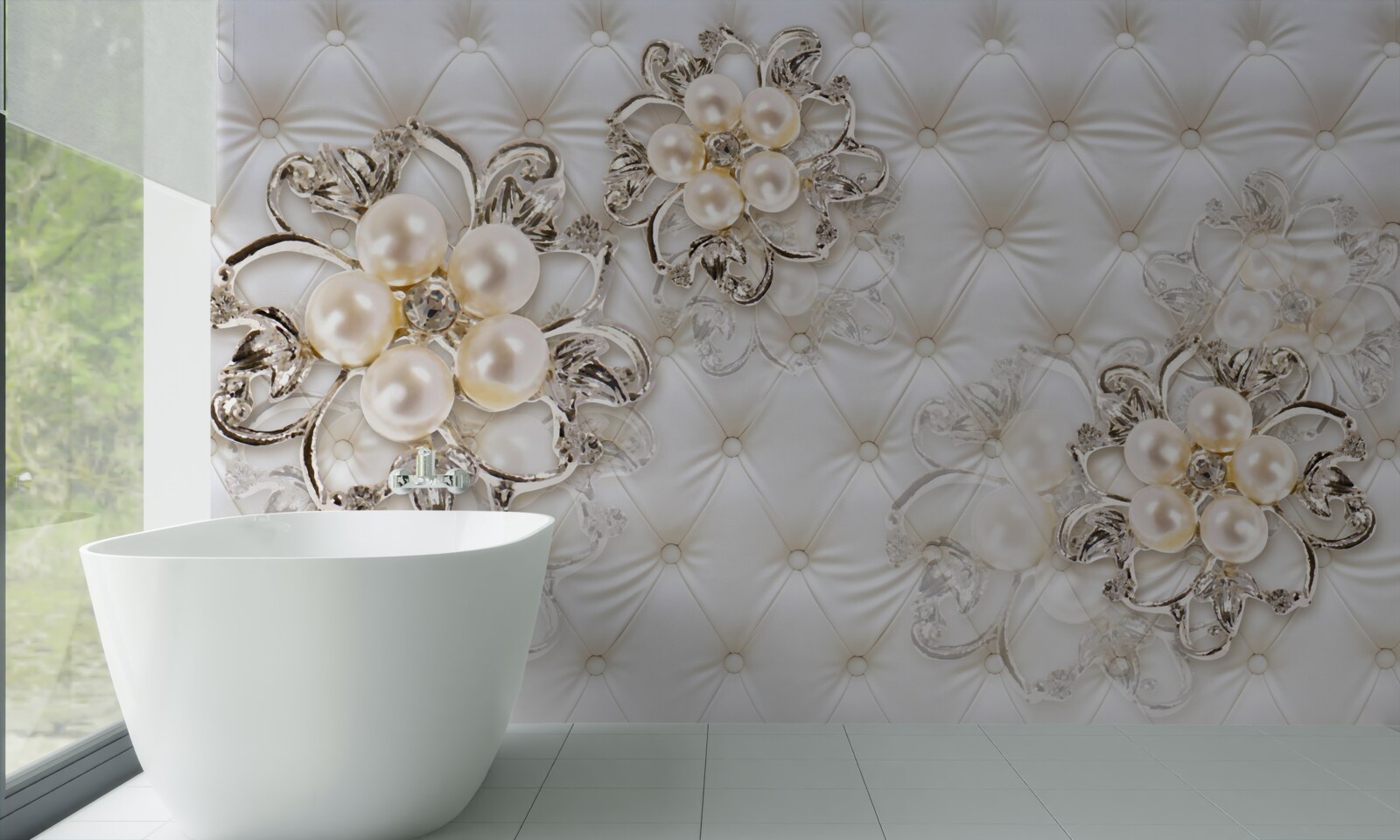 Papier peint tapisserie d'ameublement avec motif floral