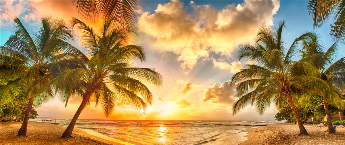 Papier peint le soleil se couche sur l'océan