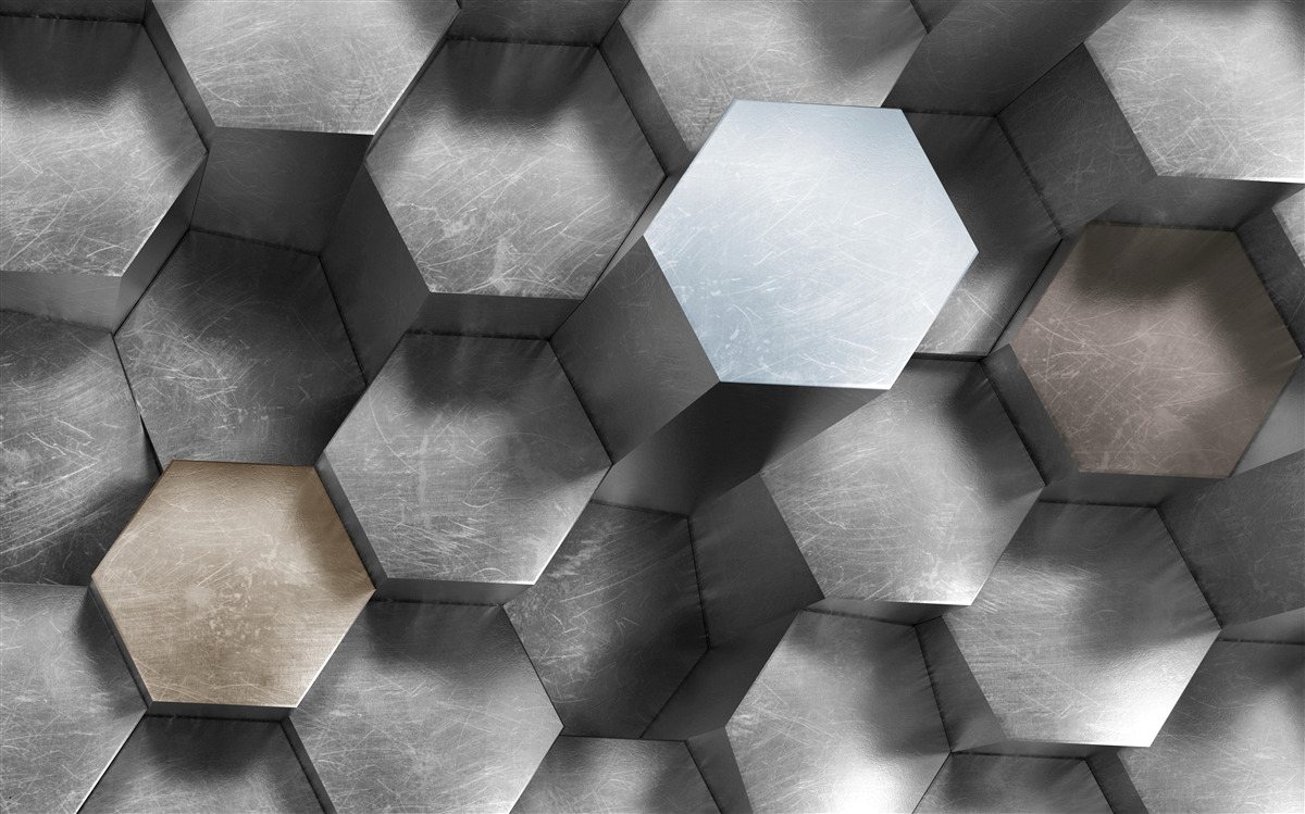 Papier peint des hexagones de grand volume