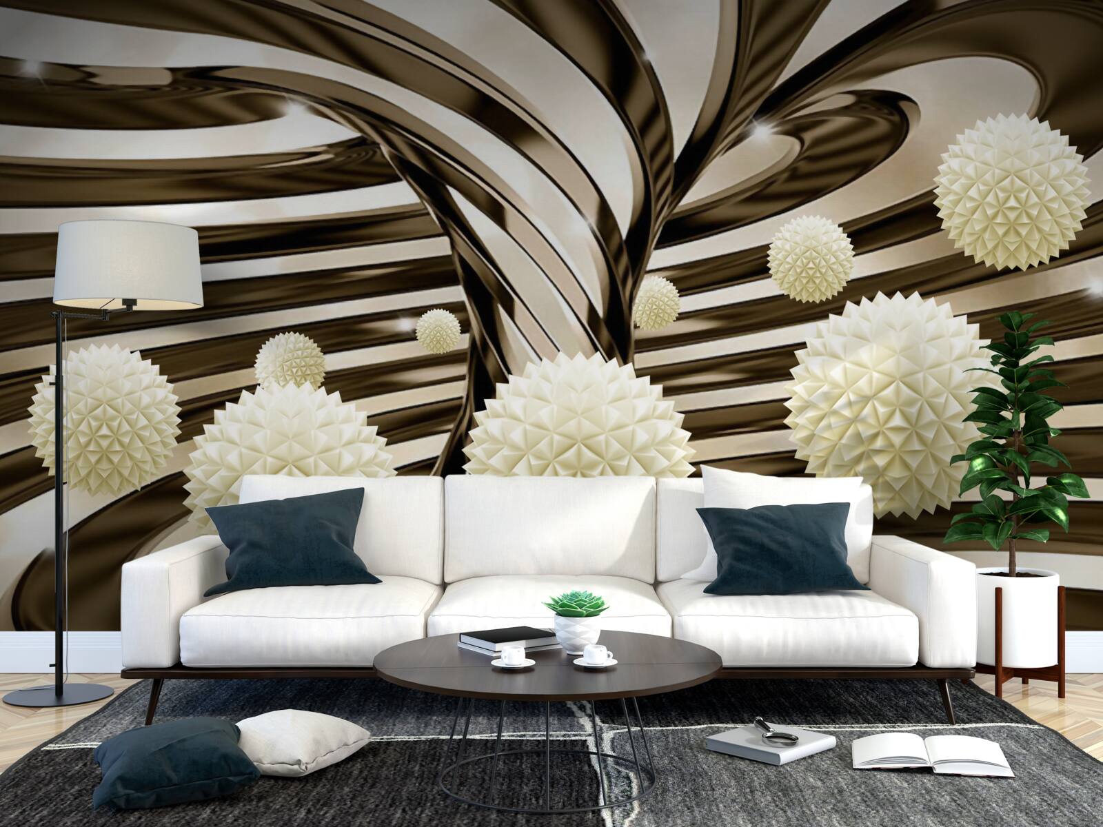 Papier peint sphères dans l'univers