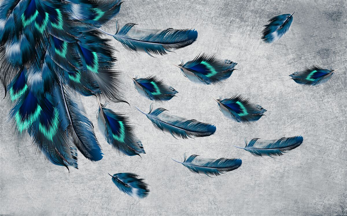 Papier peint panaches verts