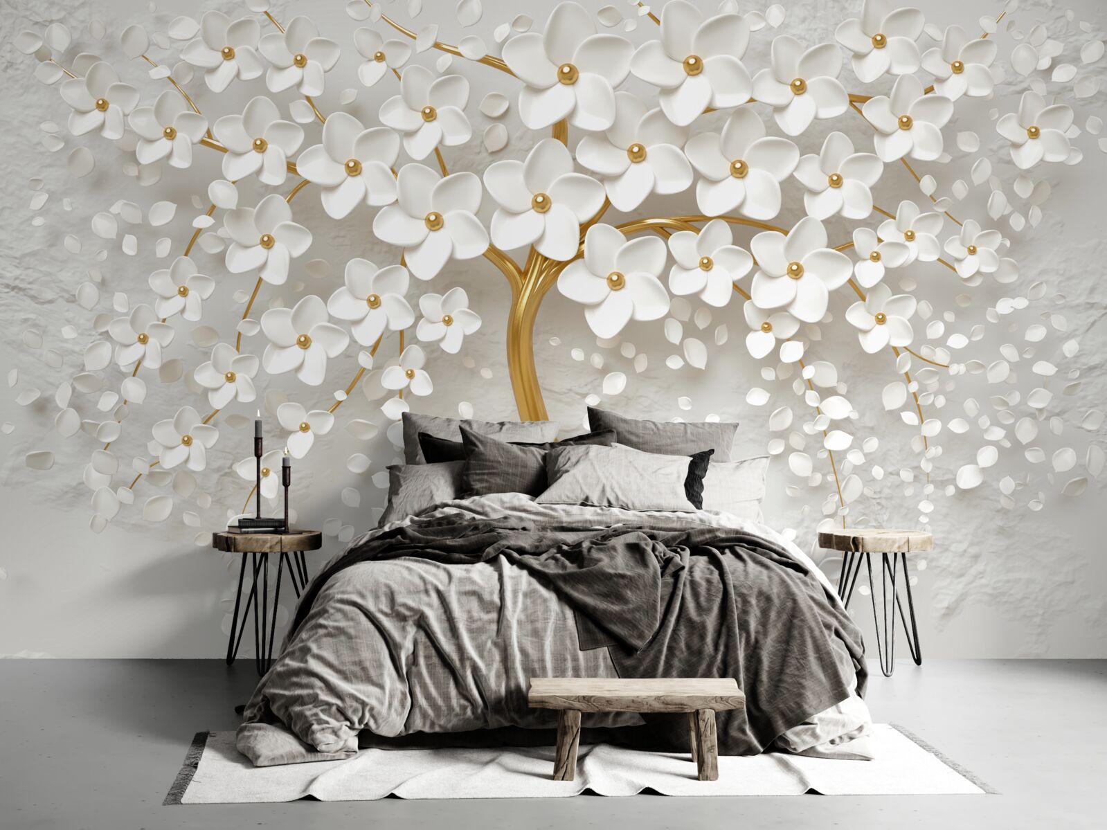 Papier peint arbre blanc