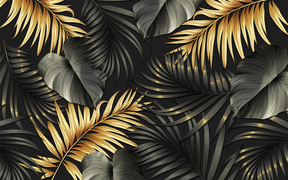 Papier peint des branches parsemées de feuilles vertes