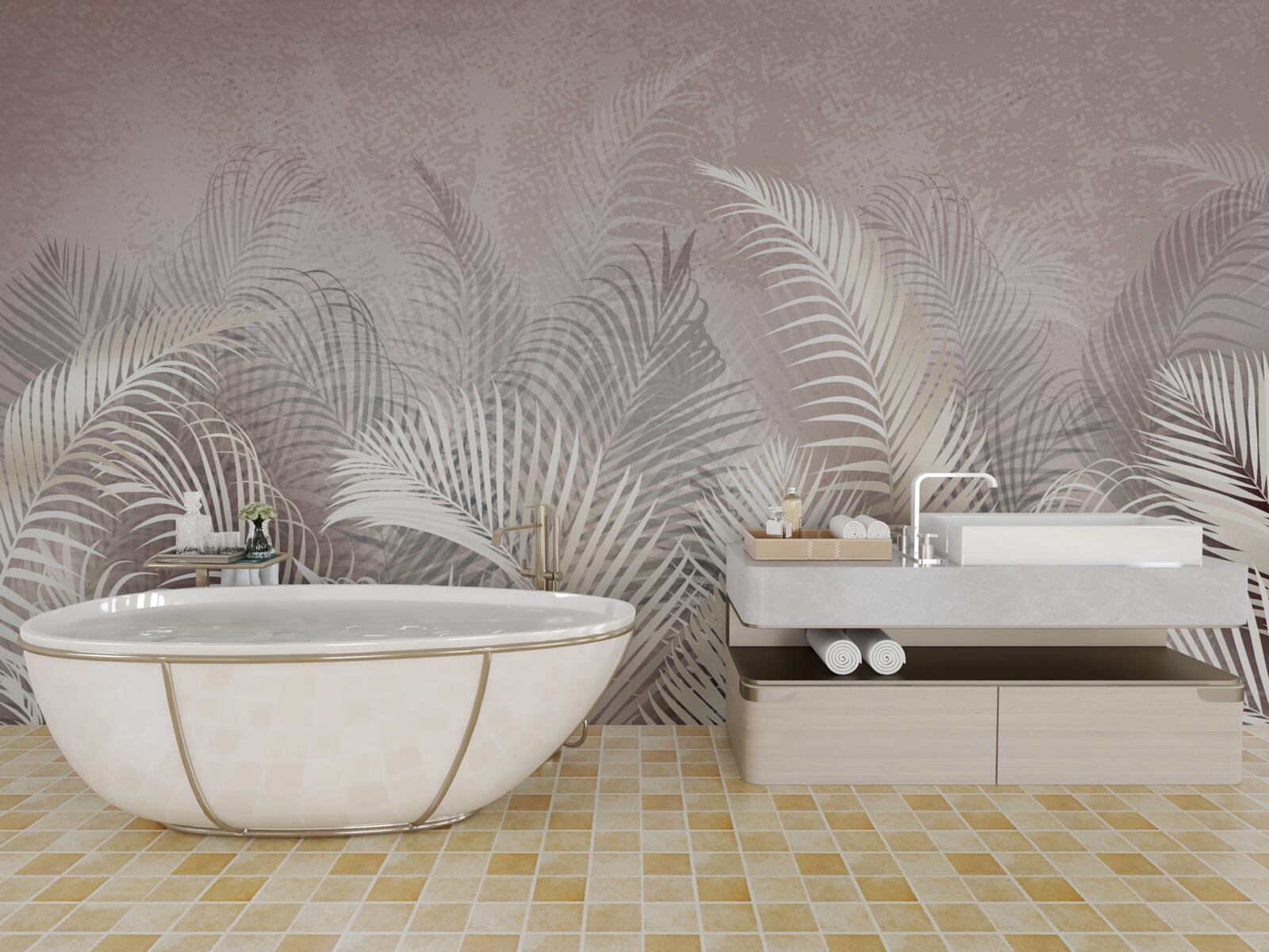 Papier peint feuilles de palmier