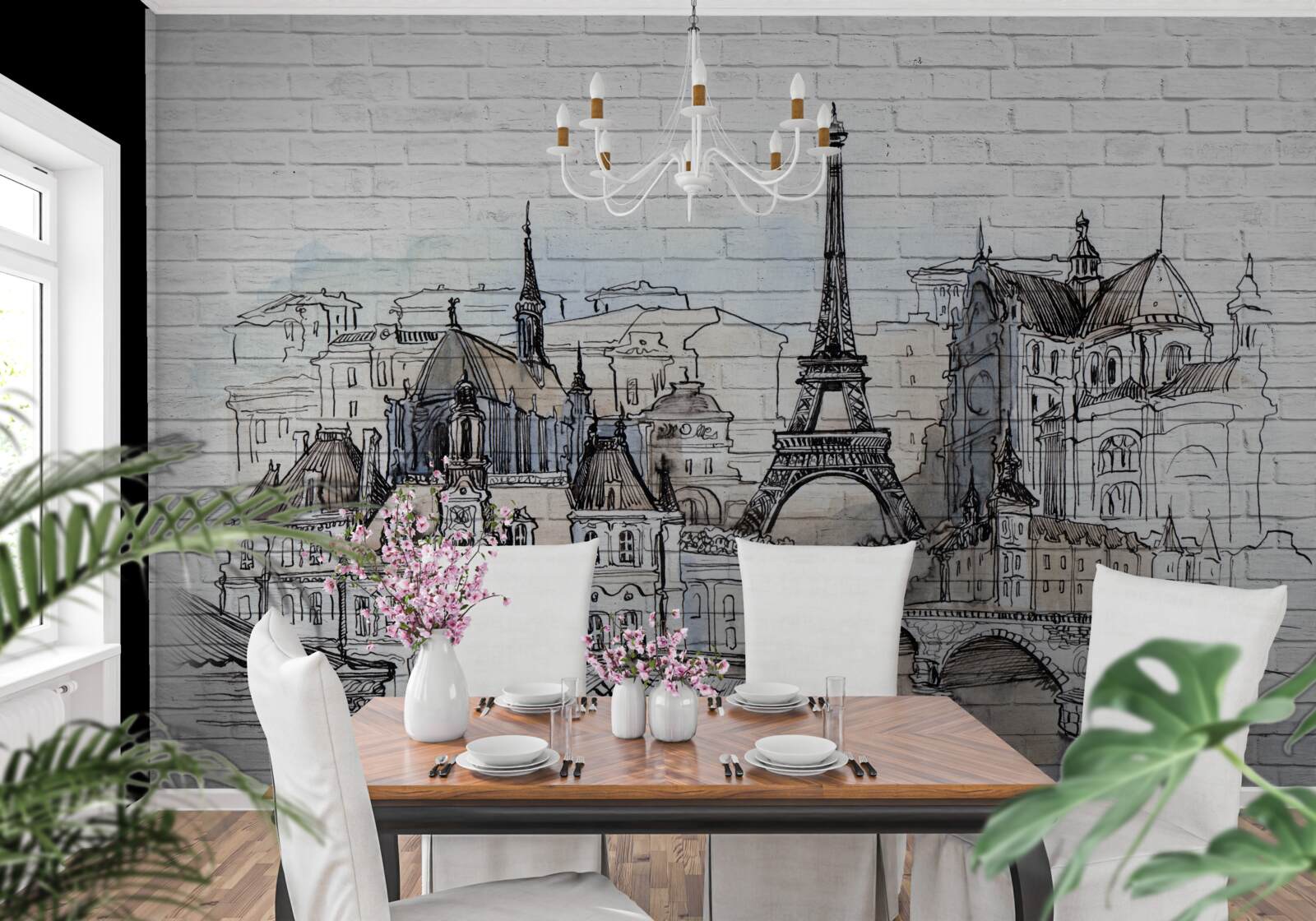 Papier peint ville de briques