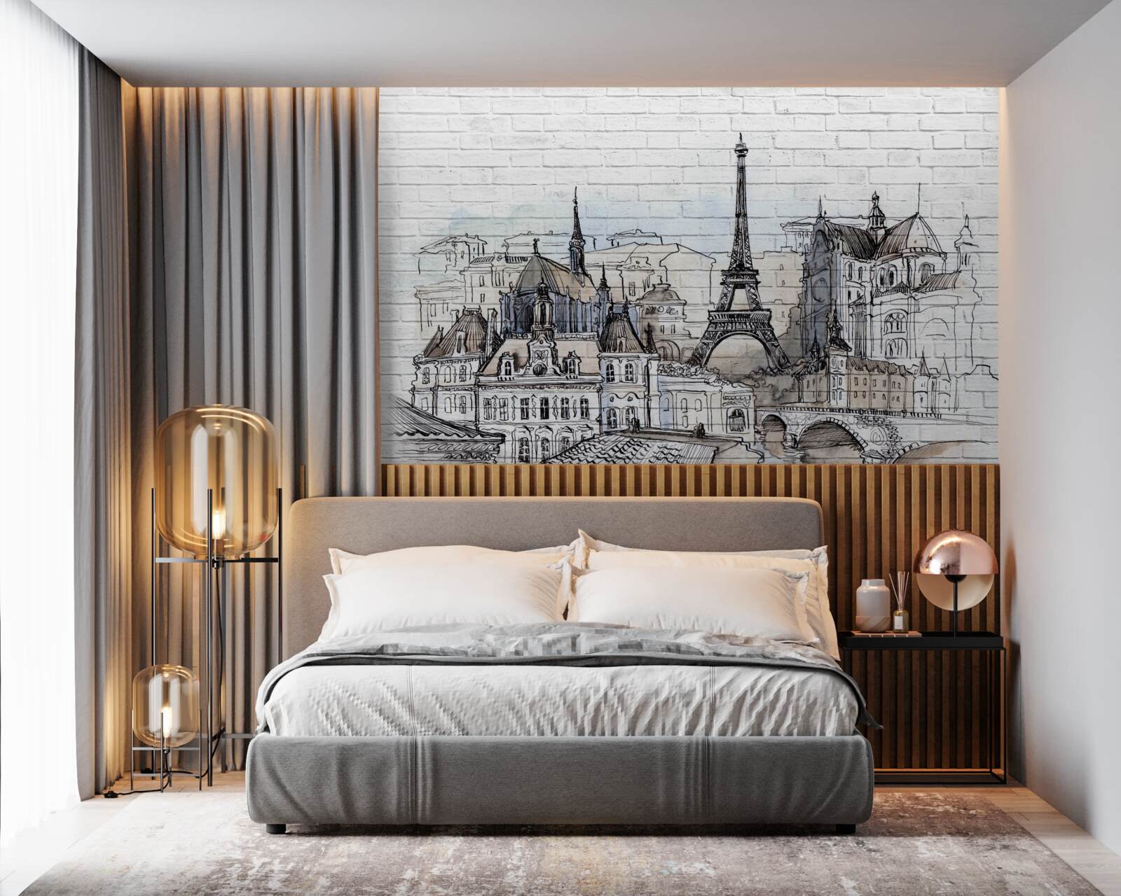 Papier peint ville de briques