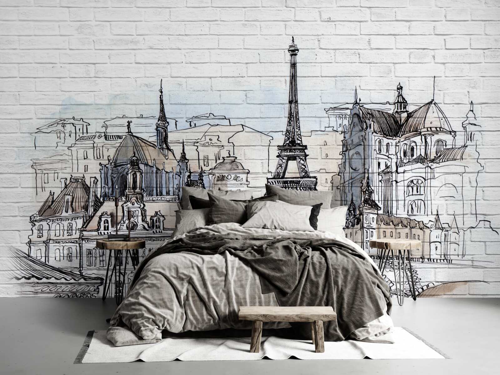 Papier peint ville de briques