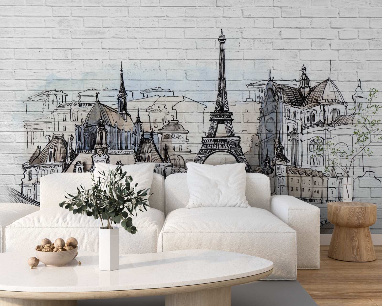 Papier peint ville de briques