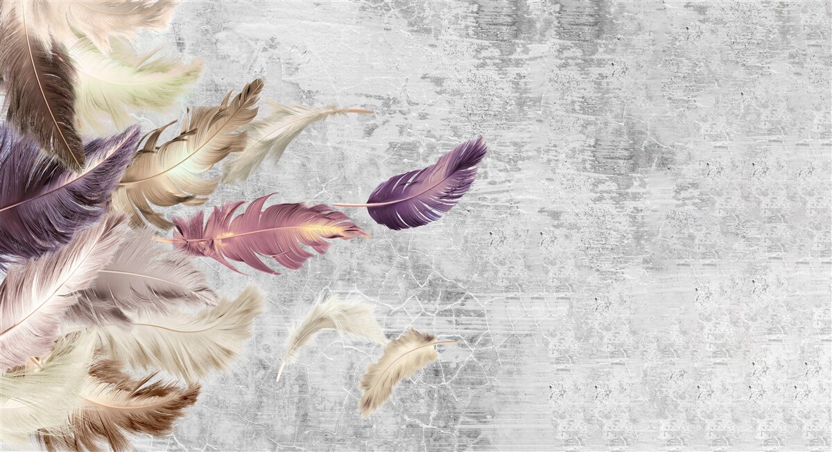 Papier peint papier peint avec plumes