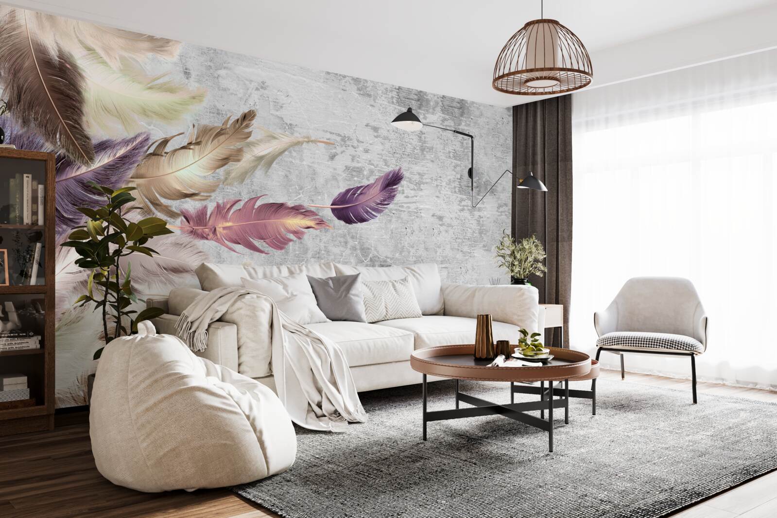 Papier peint Plumes