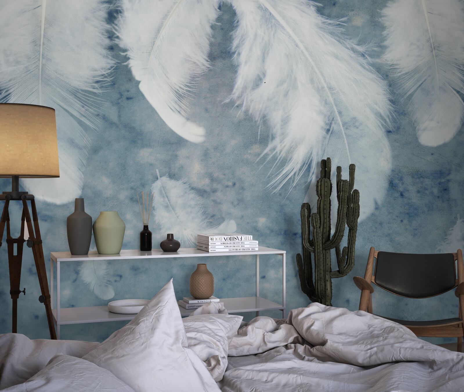 Papier peint le fond bleu met en valeur le stylo