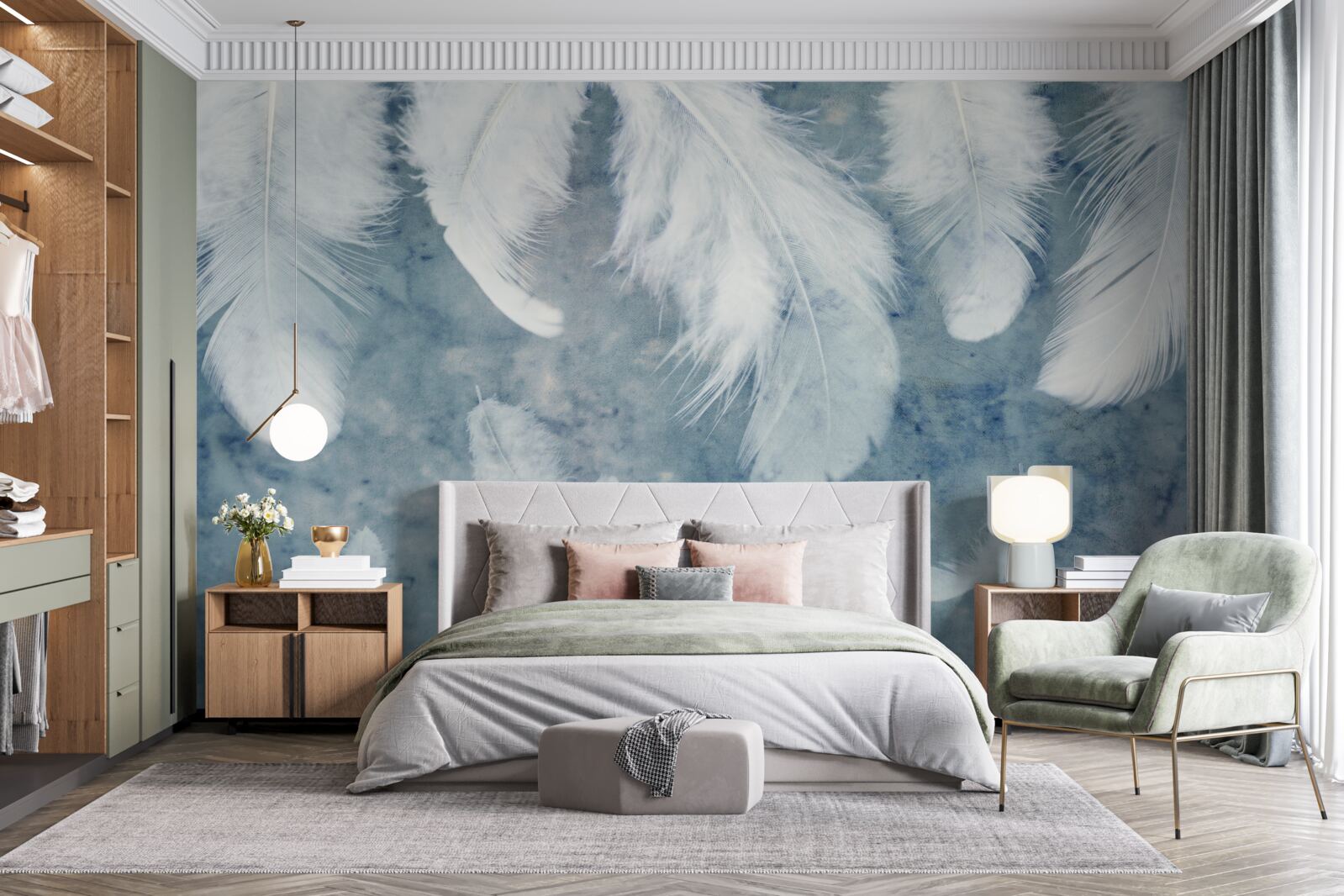 Papier peint le fond bleu met en valeur le stylo