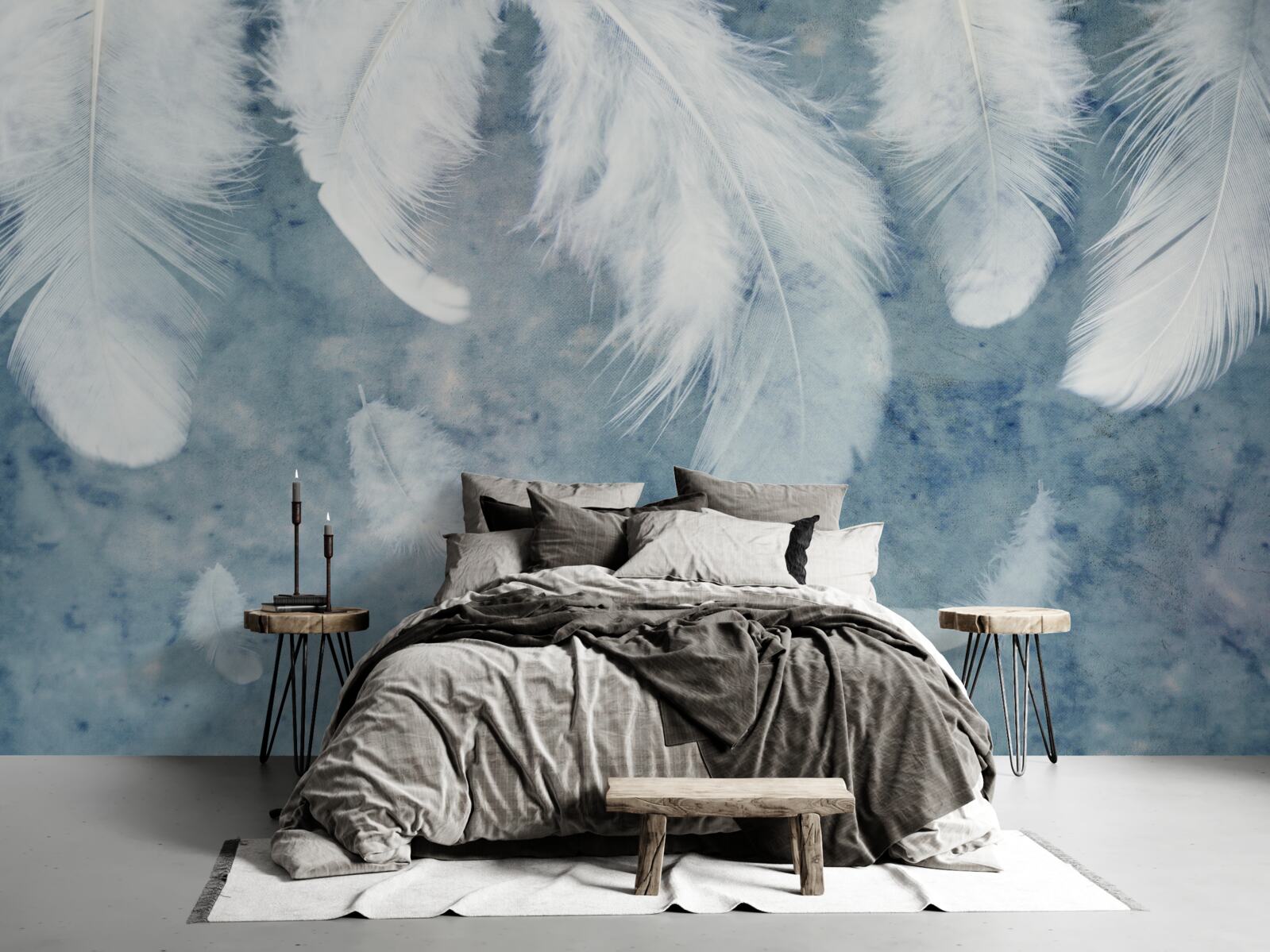 Papier peint le fond bleu met en valeur le stylo