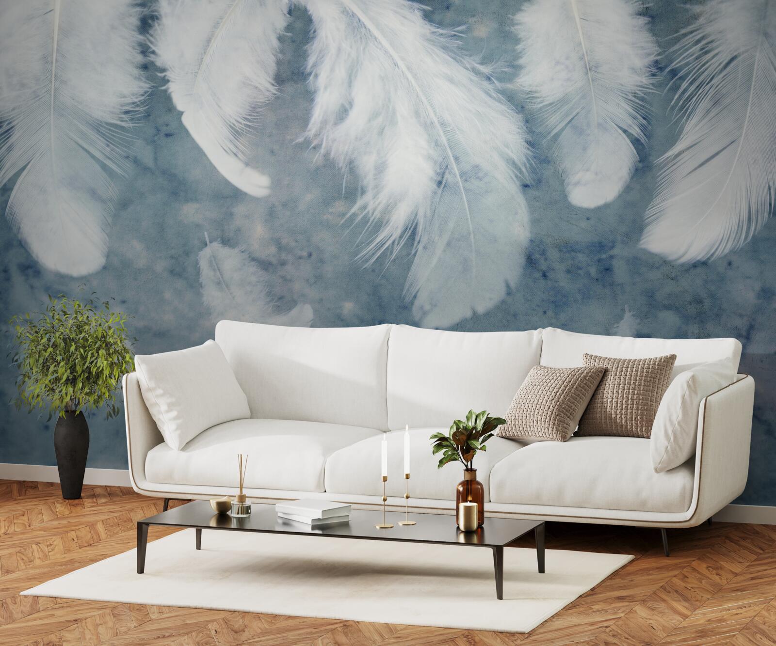 Papier peint le fond bleu met en valeur le stylo