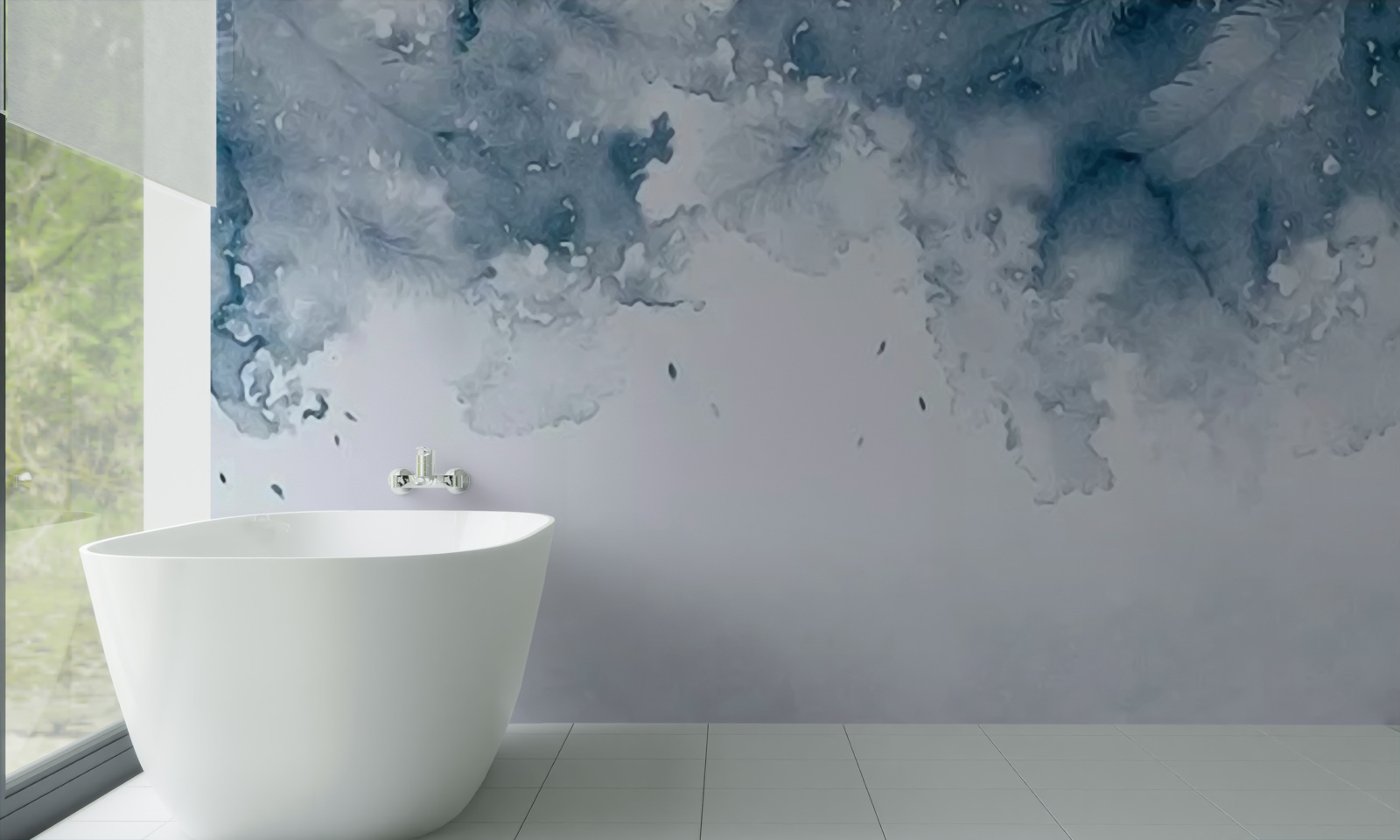 Papier peint mur bleu