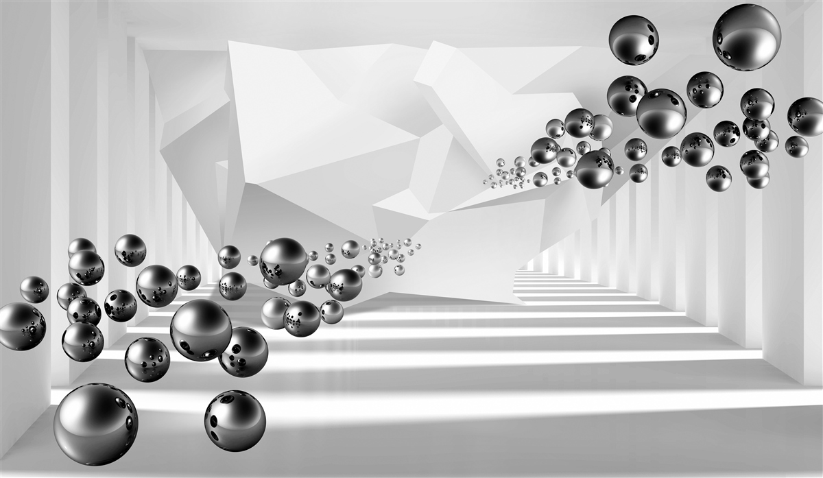 Papier peint billes métalliques