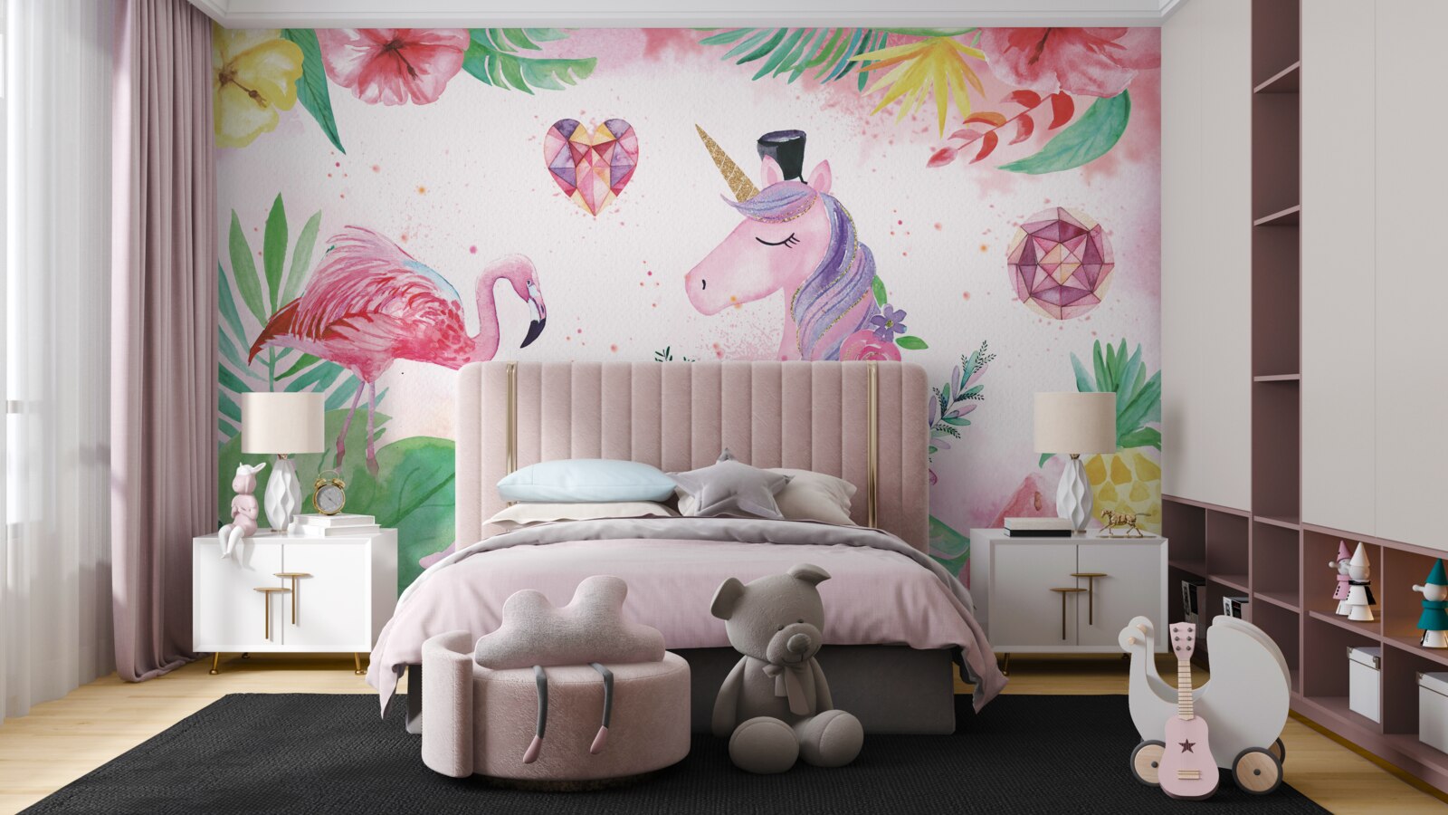 Papier peint des rêves dans les tons roses