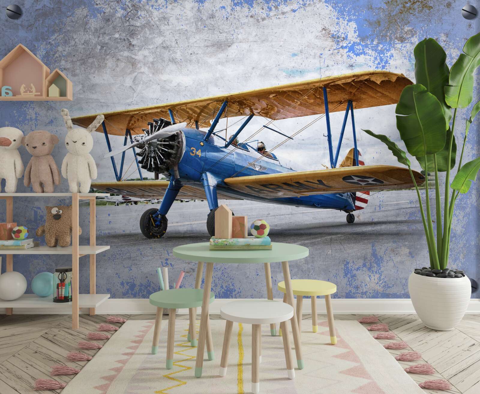 Papier peint aéroplane, avion et biplan