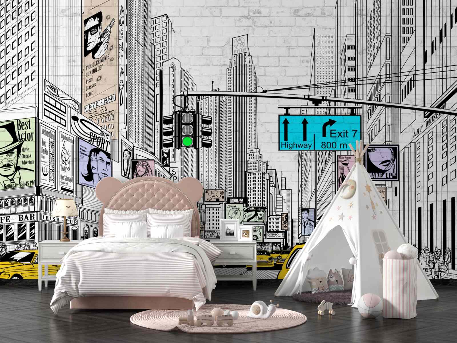 Papier peint les mégapoles et les zones peuplées sont marquées en jaune